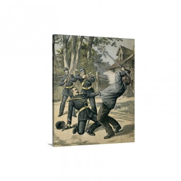 Ex Con Boissin Resists Arrest And Is Shot By Gendarmes 1892 Le Petit Journal Wall Art - Canvas - Gallery Wrap