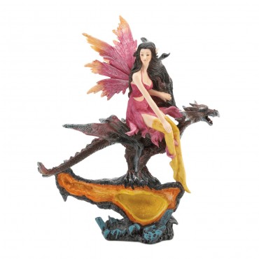 Fairy And Dragon Citrine Geode Statue