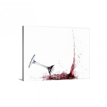 Falling Glass Of Red Wine Wall Art - Canvas - Gallery Wrap