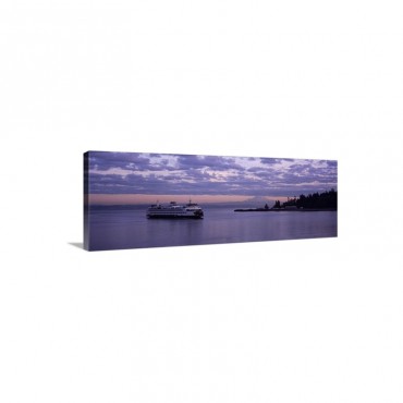 Ferry In The Sea Bainbridge Island Seattle Washington State Wall Art - Canvas - Gallery Wrap