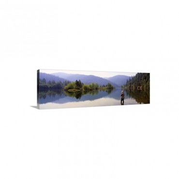 Fishing Lewiston Lake CA Wall Art - Canvas - Gallery Wrap