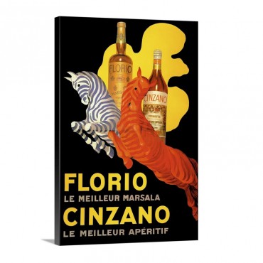 Florio Cinzano Vintage Liquor Advertisement Wall Art - Canvas - Gallery Wrap