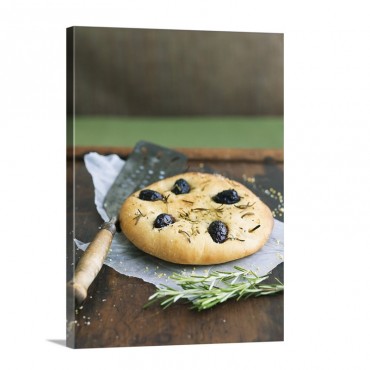 Focaccia Olive E Rosmarino Rosemary And Olive Focaccia Wall Art - Canvas - Gallery Wrap