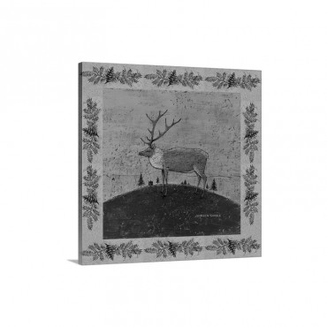 Folk Elk Wall Art - Canvas - Gallery Wrap