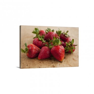 Fresh Strawberries On Table Wall Art - Canvas - Gallery Wrap