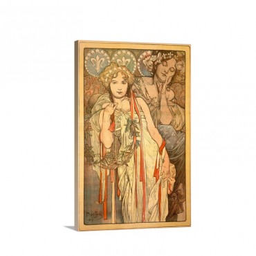 Friendship Vintage Poster By Alphonse Mucha Wall Art - Canvas - Gallery Wrap