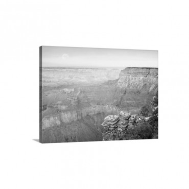 Full Moon Over The Grand Canyon At Sunset As Seen From Pima Point Arizona Wall Art - Canvas - Gallery Wrap