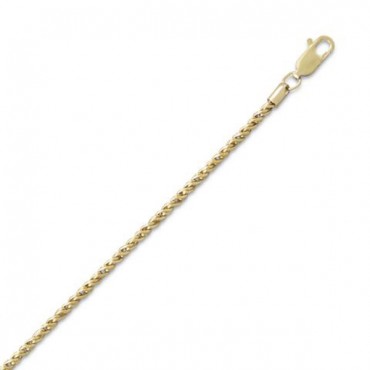 14 - 20 Gold Filled Reverse Twisted Rope Chain Necklace - 2.1 mm