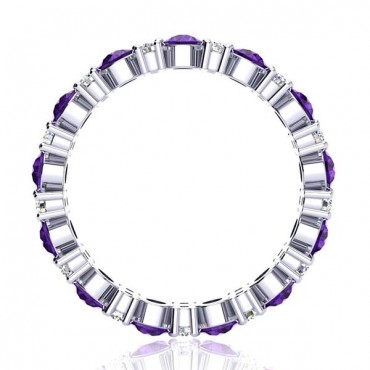 Garland Amethyst And Diamond Ring - White Gold