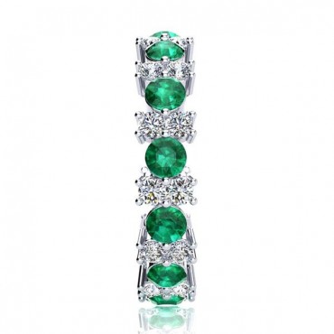 Garland Emerald And Diamond Ring - White Gold