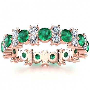 Garland Emerald And Diamond Ring - Rose Gold