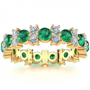 Garland Emerald And Diamond Ring - Yellow Gold