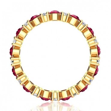 Garland Ruby And Diamond Ring - Yellow Gold