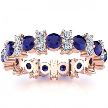 Garland Sapphire And Diamond Ring - Rose Gold