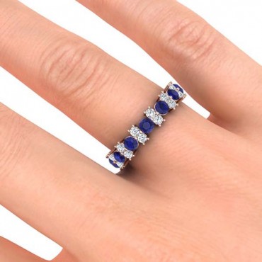 Garland Sapphire And Diamond Ring - Rose Gold