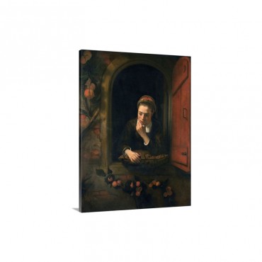 Girl At A Window Or The Daydreamer By Nicolaes Maes Wall Art - Canvas - Gallery Wrap