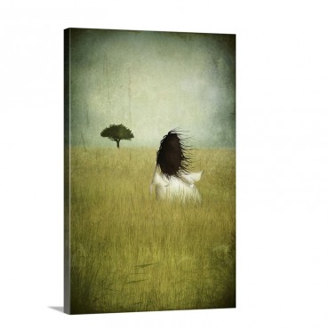 Girl On The Field Wall Art - Canvas - Gallery Wrap