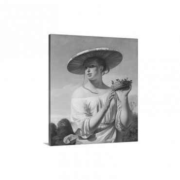 Girl With A Large Hat By Cesar Van Everdingen Wall Art - Canvas - Gallery Wrap