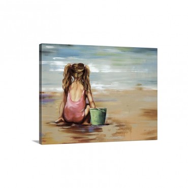 Girl With Bucket Wall Art - Canvas - Gallery Wrap