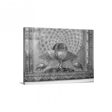 Glass Mosaic Peacock Dating From The Late 19th Century Udaipur India Wall Art - Canvas - Gallery Wrap