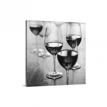 Glasses Of Red Wine Close Up Wall Art - Canvas - Gallery Wrap