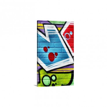 Graffiti Image On Brick Wall Wall Art - Canvas - Gallery Wrap