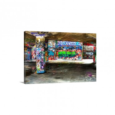 Graffiti In An Underground Building Wall Art - Canvas - Gallery Wrap