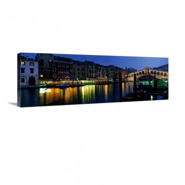 Grand Canal And Rialto Bridge Venice Italy Wall Art - Canvas - Gallery Wrap