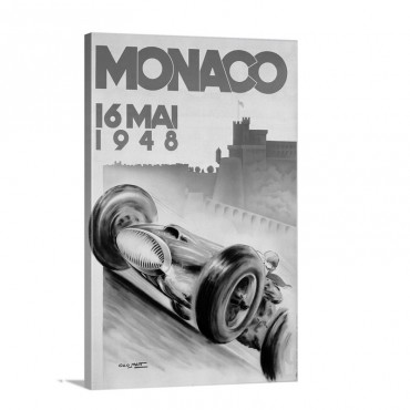 Grand Prix Monaco 1948 Vintage Poster By Geo Hamm Wall Art - Canvas - Gallery Wrap