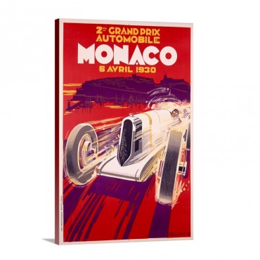 Grand Prix Monaco 1930 Vintage Poster By Robert Falcucci Wall Art - Canvas - Gallery Wrap