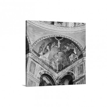 Greece Boeotia Ossios Loukas Monastery Mosaic Baptism Of Jesus Wall Art - Canvas - Gallery Wrap