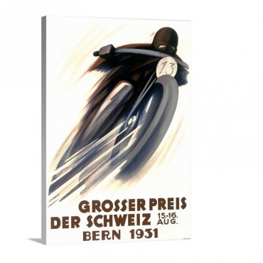 Grosser Preis Der Schweiz 1931Vintage Poster By Ernst Ruprecht Wall Art - Canvas - Gallery Wrap