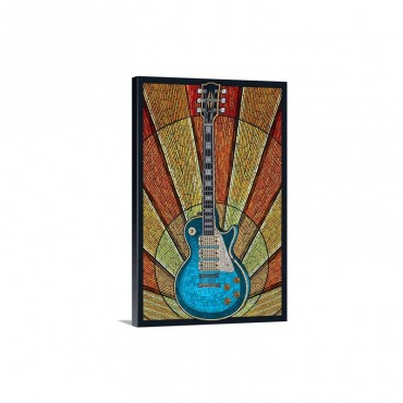 Guitar Mosaic Retro Poster Art Wall Art - Canvas - Gallery Wrap