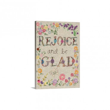Hand Stitched  Rejoice Wall Art - Canvas - Gallery Wrap
