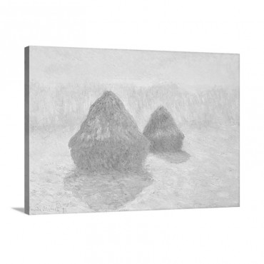 Haystacks Effect Of Snow And Sun Wall Art - Canvas - Gallery Wrap
