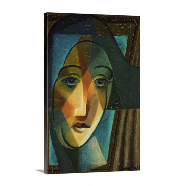 Head Of A Harlequin Tete D'Arlequin 1924 Wall Art - Canvas - Gallery Wrap