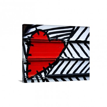 Heart Painted On Metal Wall Art - Canvas - Gallery Wrap