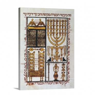 Hebrew Bible 1299 Ark Of The Covenant Open Showing Tablets Of The Law Wall Art - Canvas - Gallery Wrap