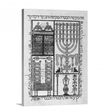 Hebrew Bible 1299 Ark Of The Covenant Open Showing Tablets Of The Law Wall Art - Canvas - Gallery Wrap