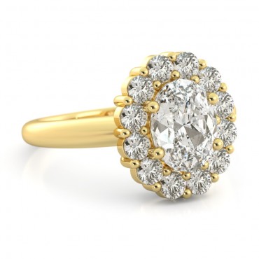 Helen Moissanite Ring - Yellow Gold