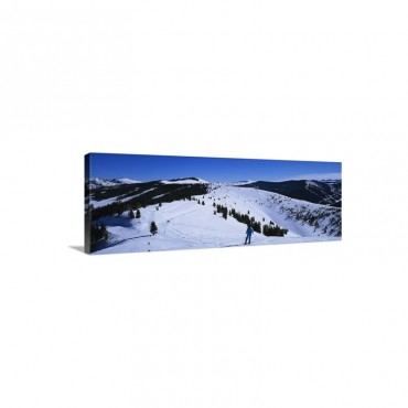 High Angle View Of Skiers Skiing Vail Ski Resort Vail Colorado Wall Art - Canvas - Gallery Wrap