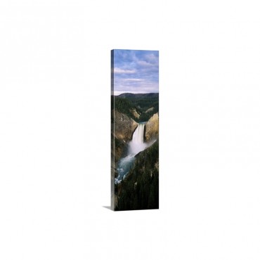 High Angle View Of Waterfall In A Forest Yellowstone Falls Yellowstone River Yellowstone National Park Wyoming Wall Art - Canvas - Gallery Wrap