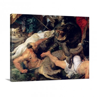 Hippopotamus And Crocodile Hunt C 1615 16 Wall Art - Canvas - Gallery Wrap