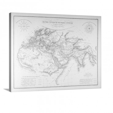 Historical Map Of The Known World Wall Art - Canvas - Gallery Wrap