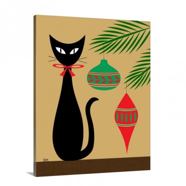 Holiday Cat Wall Art - Canvas - Gallery Wrap