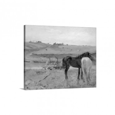 Horses In A Meadow By Edgar Degas Wall Art - Canvas - Gallery Wrap