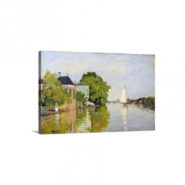 Houses On The Achterzaan By Claude Monet Wall Art - Canvas - Gallery Wrap