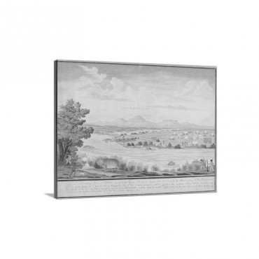 Hunting Hippos Along The Plettenberg River Scottish Drawing Wall Art - Canvas - Gallery Wrap