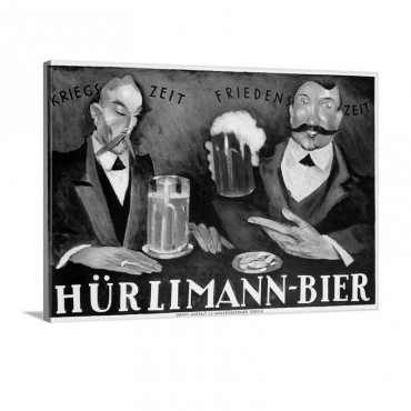 Hurlimann Bier Vintage Poster Wall Art - Canvas - Gallery Wrap