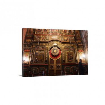 Iconostasis 16th Century Inside Central Chapel Of Pekrovsky Or St Basil's Cathedral Wall Art - Canvas - Gallery Wrap
